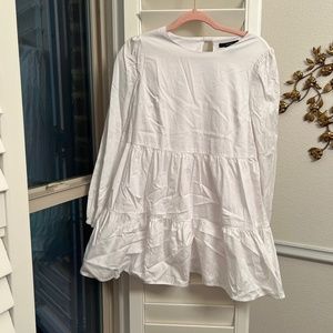 Forever 21 - White Long Sleeve Tiered Dress - Size Medium